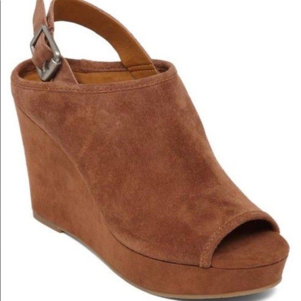 Lucky Brand Wedge Suede Sandals Size 8.5 Women's